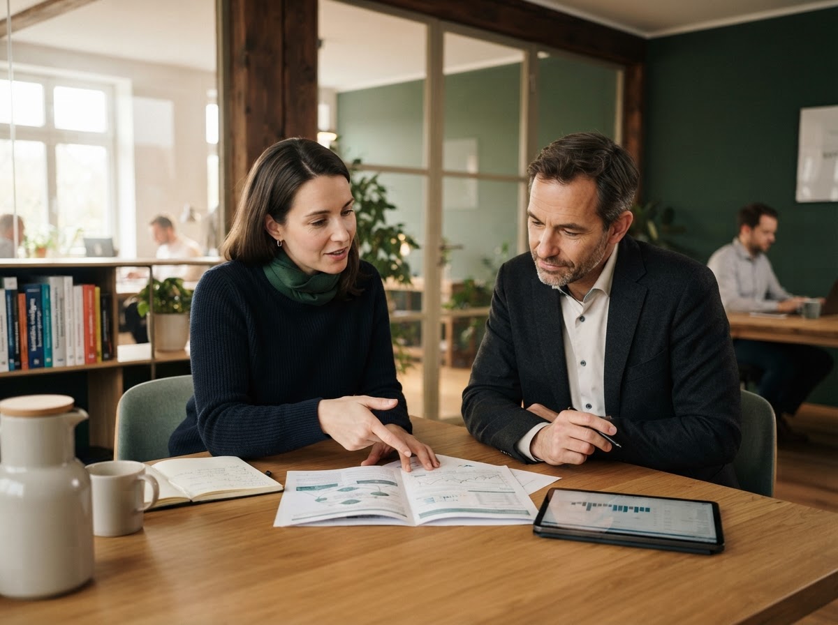 Vermuvo KI Beratungsgespräch in ruhiger Arbeitsatmosphäre