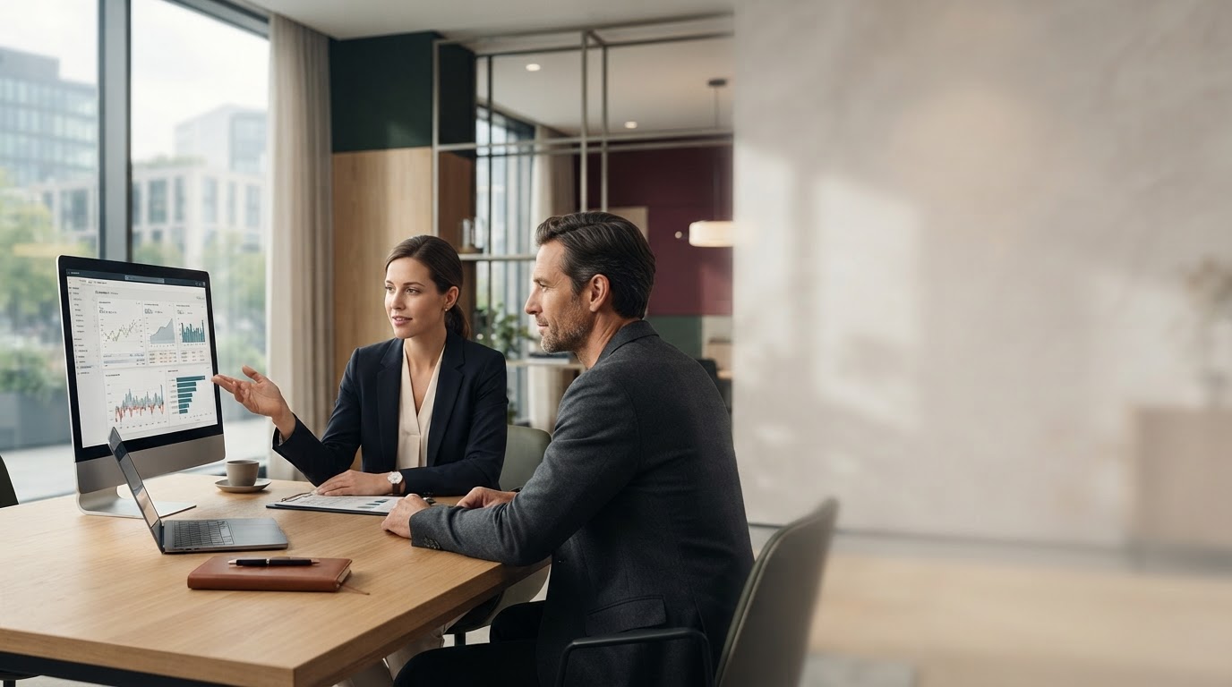 Vermuvo KI Team bei der Arbeit an Finanzanalysen